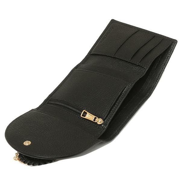 シーバイクロエ 財布 SEE BY CHLOE CHS19UP866305 001 HANA TRI FOLD WALLET ハナ レディース 三つ折り財布 無地 BLACK 黒 詳細画像