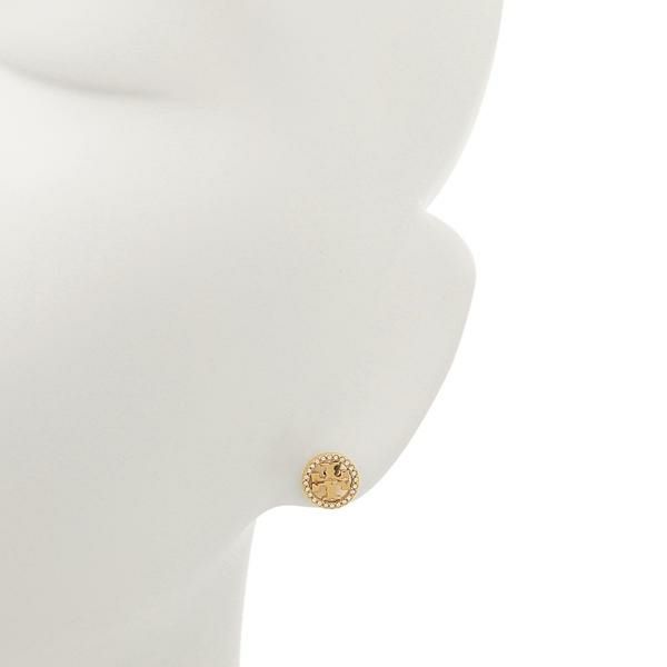 トリーバーチ ピアス アクセサリー TORY BURCH 53422 783 CRYSTAL LOGO CIRCLE STUD レディース TORY GOLD / CRYSTAL 詳細画像