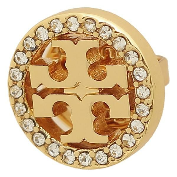 トリーバーチ ピアス アクセサリー TORY BURCH 53422 783 CRYSTAL LOGO CIRCLE STUD レディース TORY GOLD / CRYSTAL 詳細画像