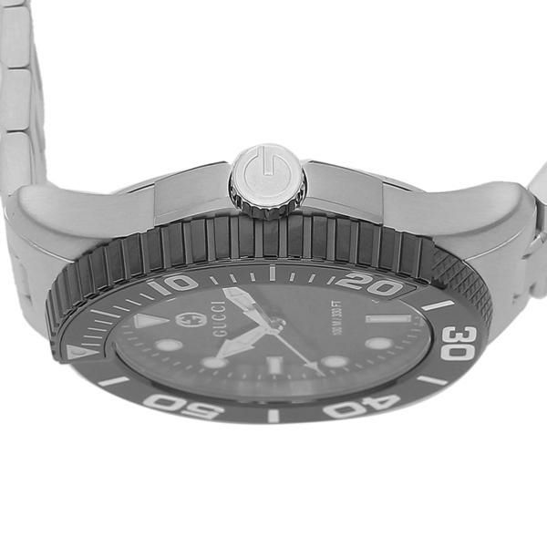 グッチ 時計 GUCCI YA126281 ダイバー 45MM 100M防水 メンズ腕時計 ウォッチ シルバー/ブラック 詳細画像