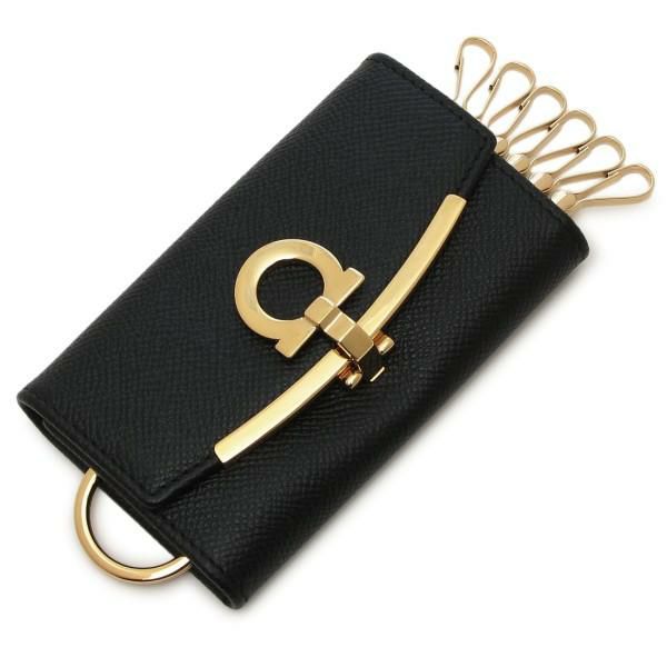 サルヴァトーレフェラガモ キーケース ガンチーノクリップ ブラック レディース Salvatore Ferragamo 22D151 0683320