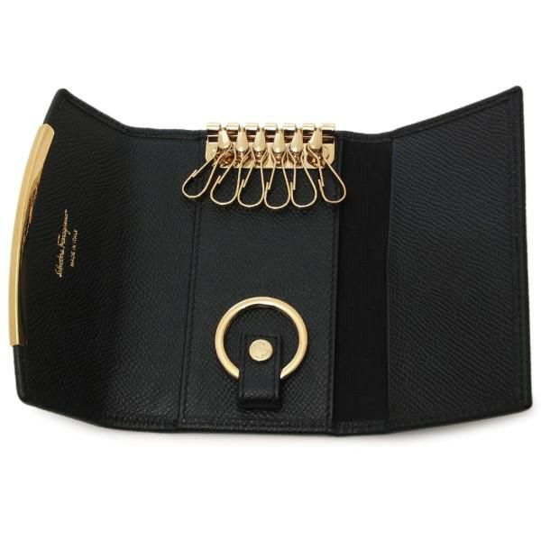 サルヴァトーレフェラガモ キーケース ガンチーノクリップ ブラック レディース Salvatore Ferragamo 22D151 0683320 詳細画像