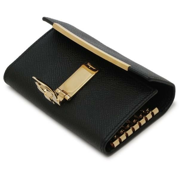 サルヴァトーレフェラガモ キーケース ガンチーノクリップ ブラック レディース Salvatore Ferragamo 22D151 0683320 詳細画像