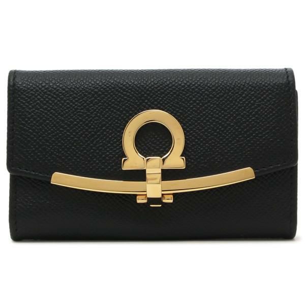 サルヴァトーレフェラガモ キーケース ガンチーノクリップ ブラック レディース Salvatore Ferragamo 22D151 0683320 詳細画像