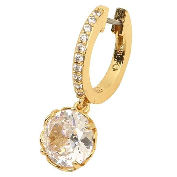 ケイトスペード ピアス アクセサリー KATE SPADE WBRUH400 921 THAT SPARKLE PAVE HUGGIES レディース CLEAR/GOLD 詳細画像