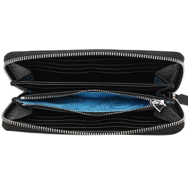 ブルガリ 財布 BVLGARI 284230 BB MAN ブルガリブルガリ BULGARI BULGARI ラウンドファスナー メンズ 長財布 無地 BLACK 黒 詳細画像