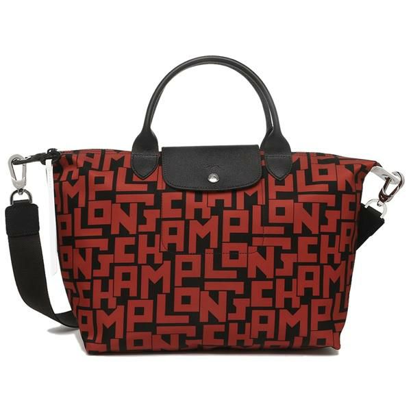 ロンシャン バッグ LONGCHAMP 1515 412 C09 LE PLIAGE LGP ル プリアージュ レディース ハンドバッグ ショルダーバッグ 無地 BLACK/BRICK 赤 A4対応 詳細画像