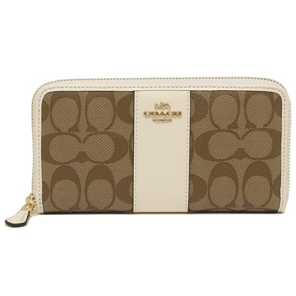 コーチ 財布 COACH F54630 IMDJ8 アコーディオン ジップウォレット レディース 長財布 無地 カーキ/チョーク 詳細画像
