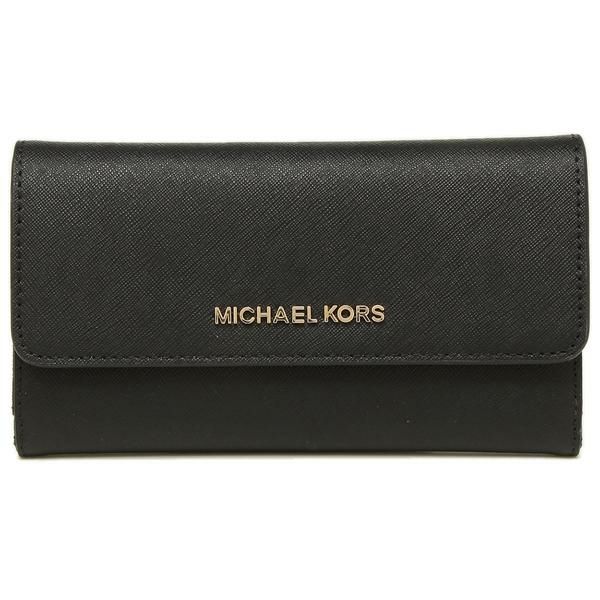 マイケルコース 財布 MICHAEL KORS 35S8GTVF7L レディース 長財布 無地 BLACK 黒 詳細画像