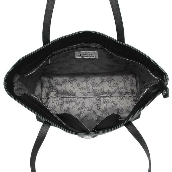 ヴィヴィアンウエストウッド バッグ VIVIENNE WESTWOOD 42050045 41214 N401 SAFFIANO SHOPPER ショッパー レディース トートバッグ 無地 BLACK 黒 A4対応 詳細画像