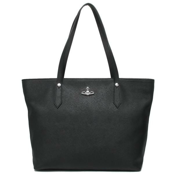 ヴィヴィアンウエストウッド バッグ VIVIENNE WESTWOOD 42050045 41214 N401 SAFFIANO SHOPPER ショッパー レディース トートバッグ 無地 BLACK 黒 A4対応 詳細画像