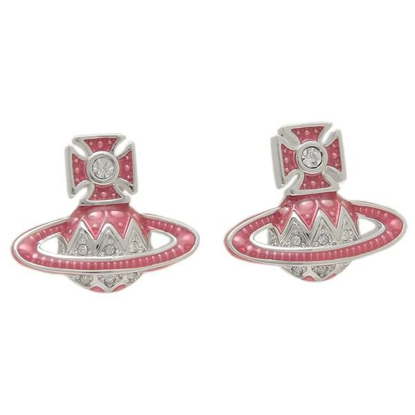 ヴィヴィアンウエストウッド ピアス アクセサリー VIVIENNE WESTWOOD 62010152 W166 ARETHA BAS RELIEF EARRINGS 20MM CLW1 レディース WHITE CRYSTAL/PINK