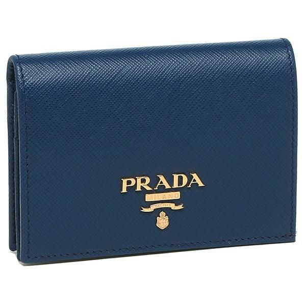 プラダ 財布 PRADA 1MV021 QWA 016 レディース 二つ折り財布 無地 BLUETTE 青