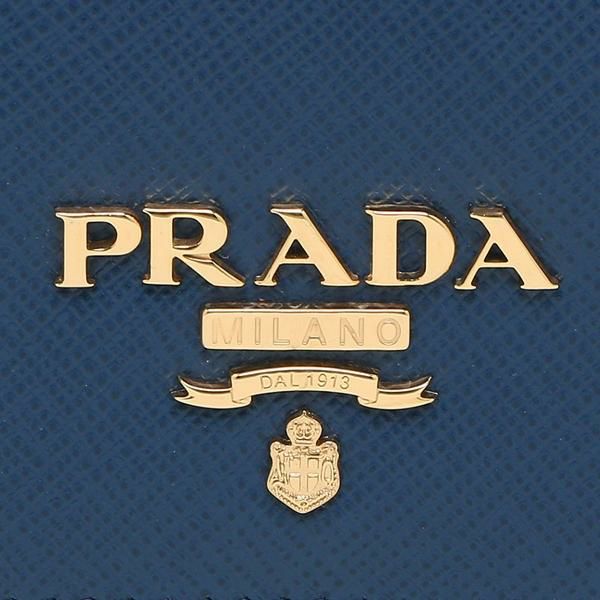 プラダ 財布 PRADA 1MV021 QWA 016 レディース 二つ折り財布 無地 BLUETTE 青 詳細画像