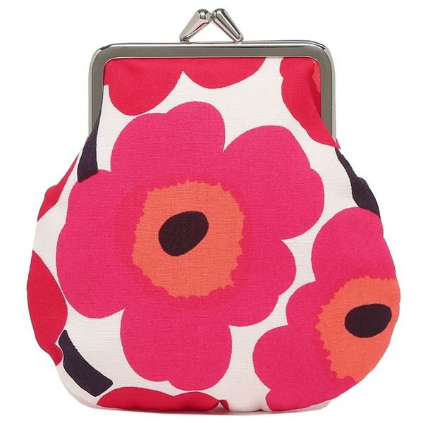 マリメッコ ポーチ MARIMEKKO 20310 001 MINI UNIKKO ウニッコ レディース花柄 WHITE/PINK 白 詳細画像
