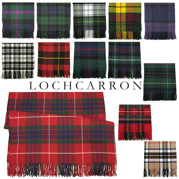 ロキャロン LOCHCARRON ロキャロン ストール/マフラー LOCHCARRON OF SCOTLAND ABRG ラムウール100％ 140×180cm 選べる8カラー