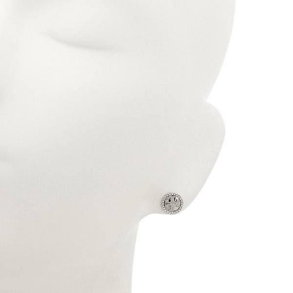 トリーバーチ ピアス アクセサリー TORY BURCH 53422 042 PAVE LOGO CIRCLE STUD レディース TORY SILVER/CRYSTAL 詳細画像