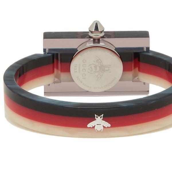 グッチ 時計 GUCCI YA143523 VINTAGE WEB ヴィンテージウェブ スケルトン ミディアム レディース腕時計ウォッチ シルバー/レッド/ブルー 詳細画像