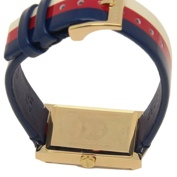 グッチ 時計 GUCCI YA147409 GーFRAME Gフレーム レディース腕時計ウォッチ ホワイト/レッド/ブルー 詳細画像