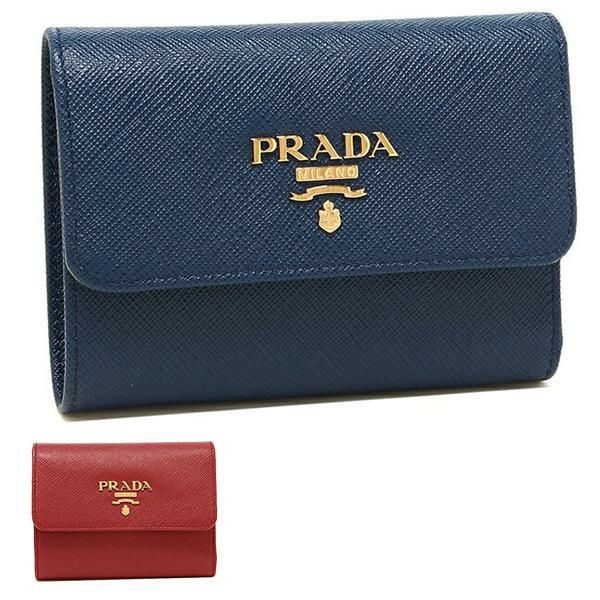 プラダ 財布 PRADA 1MH025 QWA SAFFIANO METAL ORO サフィアーノ ミニ財布 レディース 三つ折り財布 無地