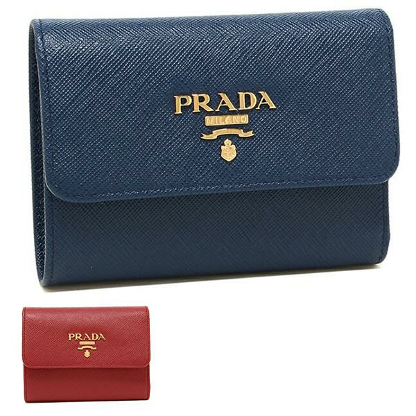 プラダ 財布 PRADA 1MH025 QWA SAFFIANO METAL ORO サフィアーノ ミニ財布 レディース 三つ折り財布 無地