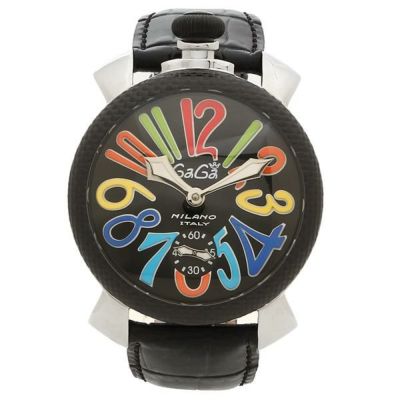 ガガミラノ 時計 Gaga Milano 5015 01s Blk 48mm Manuale マニュアーレ メンズ腕時計 ウォッチ ブラック マルチ お取り寄せ商品 Axes