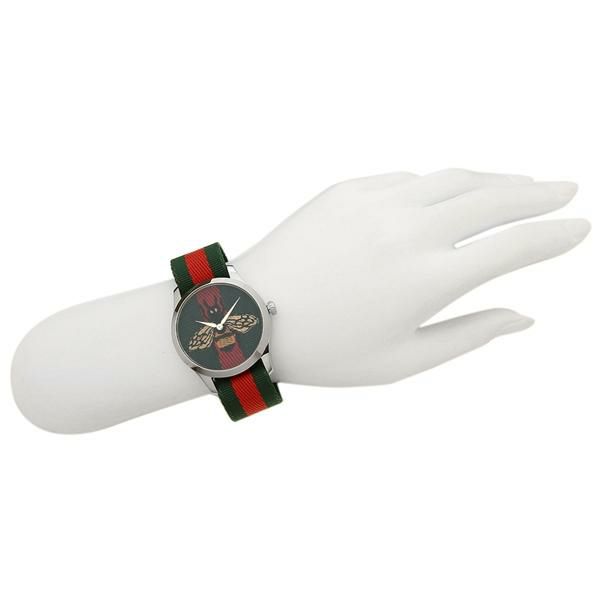 グッチ 時計 GUCCI YA1264060 38MM ル マルシェ デ メルヴェイユ ミディアム クォーツ レディース/メンズ 腕時計 ウォッチ グリーン/レッド/マルチ 詳細画像