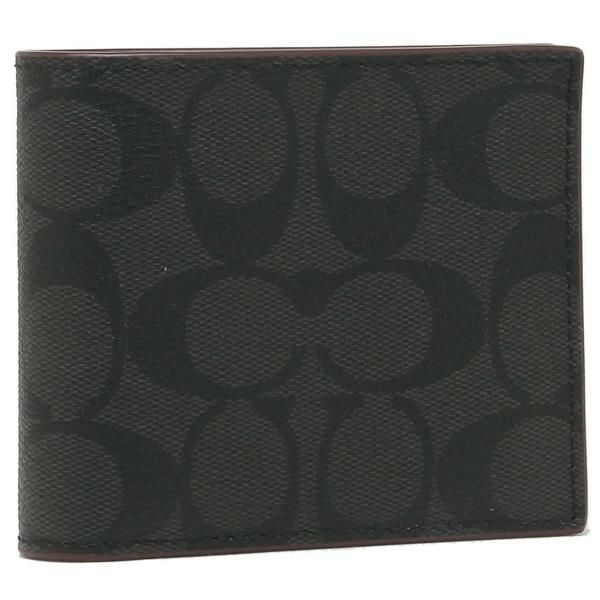 コーチ 財布 COACH F25519 N3A コンパクト ID ウォレット メンズ 二つ折り財布 ブラック/オックスブラッド 黒