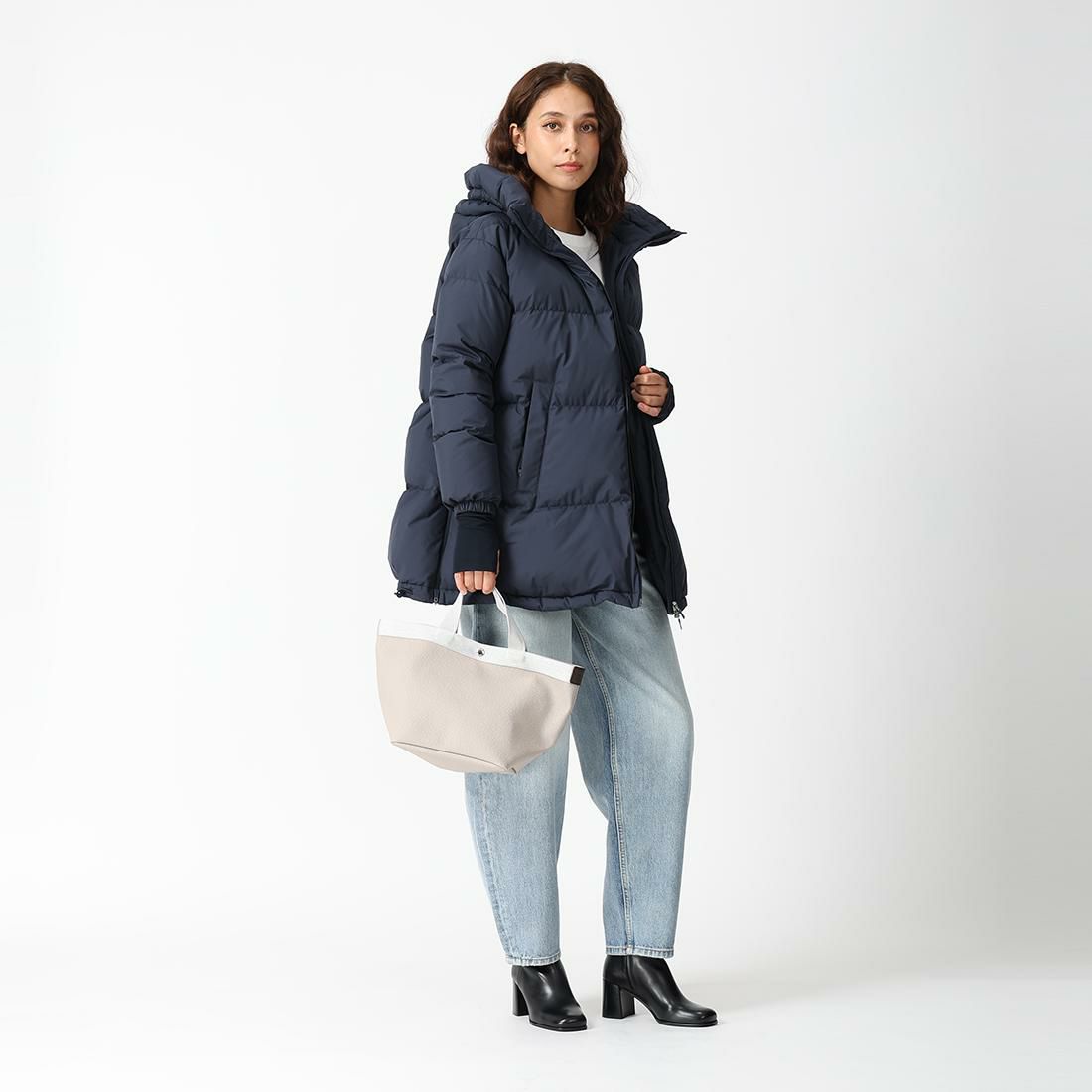 エルベシャプリエ バッグ Herve Chapelier 707GP 6381 CABAS 舟型トートバッグ レディース トートバッグ 無地 MASTIC/ARGENT 詳細画像