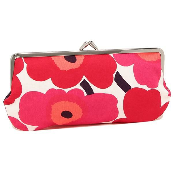 マリメッコ ポーチ MARIMEKKO 027003 001 MINI UNIKKO ウニッコ レディース ポーチ 花柄 WHITE/RED 白