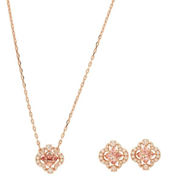 スワロフスキー ネックレス アクセサリー SWAROVSKI 5516488 SPARKLING DANCE CLOVER ピアス セット レディース ペンダント ローズゴールド/ピンク