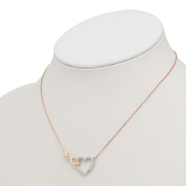 スワロフスキー ネックレス アクセサリー SWAROVSKI 5518865 INFINITY HEART インフィニティ レディース ペンダント ローズゴールド/シルバー 詳細画像