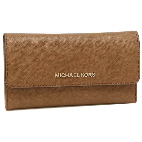 マイケルコース 財布 MICHAEL KORS 35S8GTVF7L レディース 長財布 無地 LUGGAGE 茶色