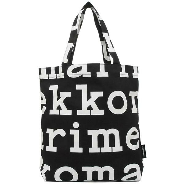 マリメッコ バッグ MARIMEKKO 047312 911 NOTKO LOGO ロゴ レディース トートバッグ BLACK/WHITE 黒 A4対応 詳細画像