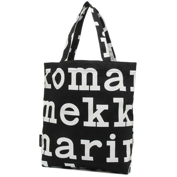 マリメッコ バッグ MARIMEKKO 047312 911 NOTKO LOGO ロゴ レディース トートバッグ BLACK/WHITE 黒 A4対応 詳細画像