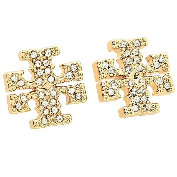 トリーバーチ ピアス アクセサリー TORY BURCH 53423 783 PAVE LOGO STUD EARRING ダブルTロゴ レディース TORY GOLD/CRYSTAL