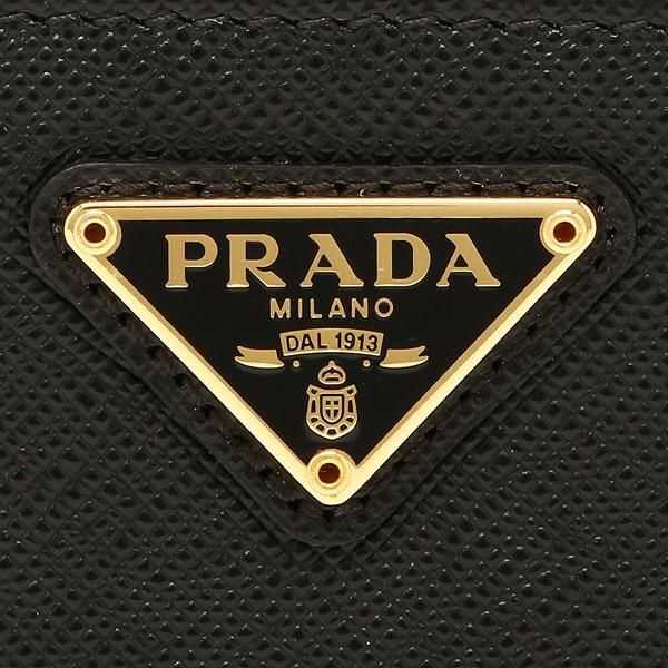 プラダ 財布 PRADA 1ML018 QHH F0002 SAFFIANO TRIANGOLO サフィアーノ レディース 二つ折り財布 無地 NERO 黒 詳細画像