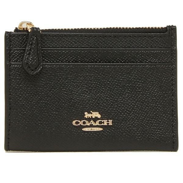 コーチ コインケース COACH F88250 IMBLK ミニ スキニー ID ケース レディース コインケース パスケース 無地 ブラック 黒 詳細画像