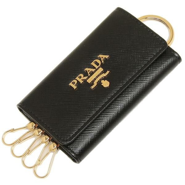 プラダ キーケース PRADA 1PG004 QWA F0002 SAFFIANO METAL ORO サフィアーノ キーホルダー 無地 NERO 黒
