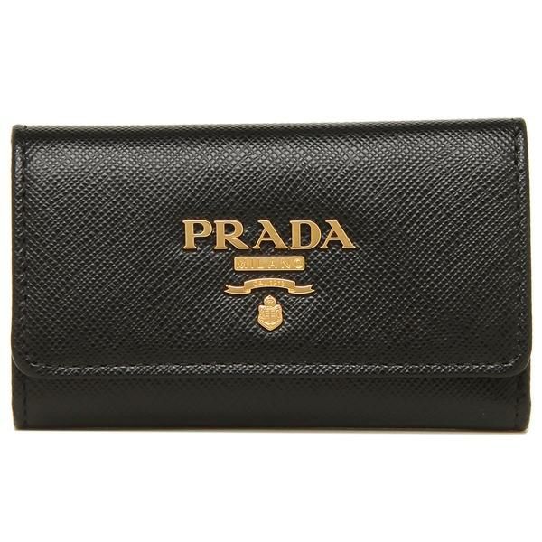 プラダ キーケース PRADA 1PG004 QWA F0002 SAFFIANO METAL ORO サフィアーノ キーホルダー 無地 NERO 黒 詳細画像