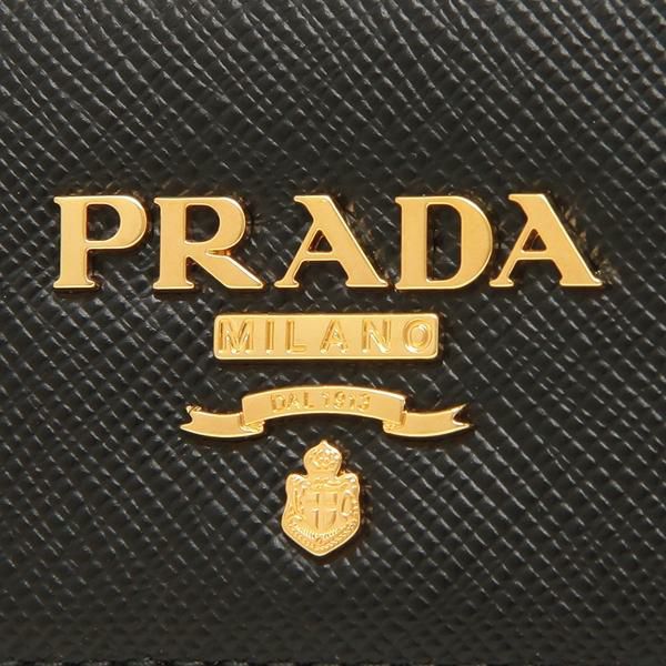 プラダ キーケース PRADA 1PG004 QWA F0002 SAFFIANO METAL ORO サフィアーノ キーホルダー 無地 NERO 黒 詳細画像