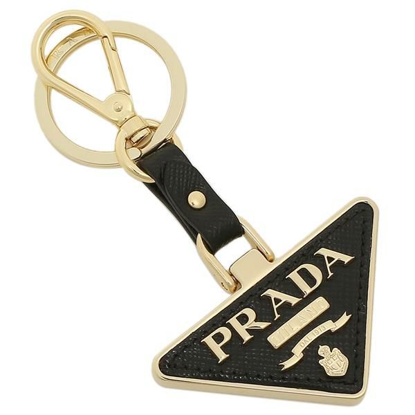 プラダ キーホルダー PRADA 1PP128 053 F0002 SAFFIANO サフィアーノ メタル キーリング キーホルダー 無地 NERO 黒