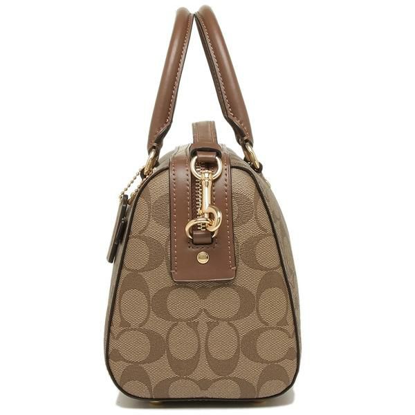 コーチ バッグ COACH F83607 IME74 ローワン サッチェル シグネチャー キャンバス レディース ハンドバッグ ショルダーバッグ カーキ サドル2 詳細画像