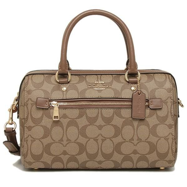 コーチ バッグ COACH F83607 IME74 ローワン サッチェル シグネチャー キャンバス レディース ハンドバッグ ショルダーバッグ カーキ サドル2 詳細画像