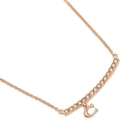 コーチ ネックレス アクセサリー COACH 91431 RGD SIGNATURE PAVE BAR NECKLACE レディース ペンダント ROSE GOLD