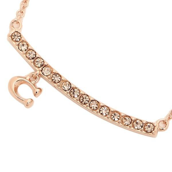 コーチ ネックレス アクセサリー COACH 91431 RGD SIGNATURE PAVE BAR NECKLACE レディース ペンダント ROSE GOLD 詳細画像