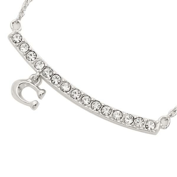 コーチ ネックレス アクセサリー COACH 91431 SLV SIGNATURE PAVE BAR NECKLACE レディース ペンダント SILVER 詳細画像