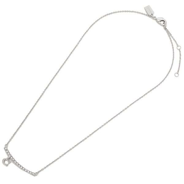 コーチ ネックレス アクセサリー COACH 91431 SLV SIGNATURE PAVE BAR NECKLACE レディース ペンダント SILVER 詳細画像