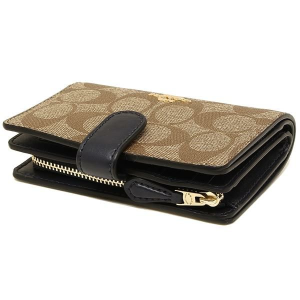コーチ 二つ折り財布 シグネチャー ブラウン ネイビー レディース COACH f23553 詳細画像