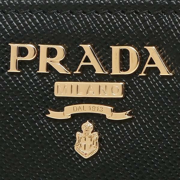 プラダ 財布 PRADA 1ML018 ZLP F061H SAFFIANO MULTICOLOR サフィアーノ レディース 二つ折り財布 無地 NERO/IBISCO 黒 詳細画像